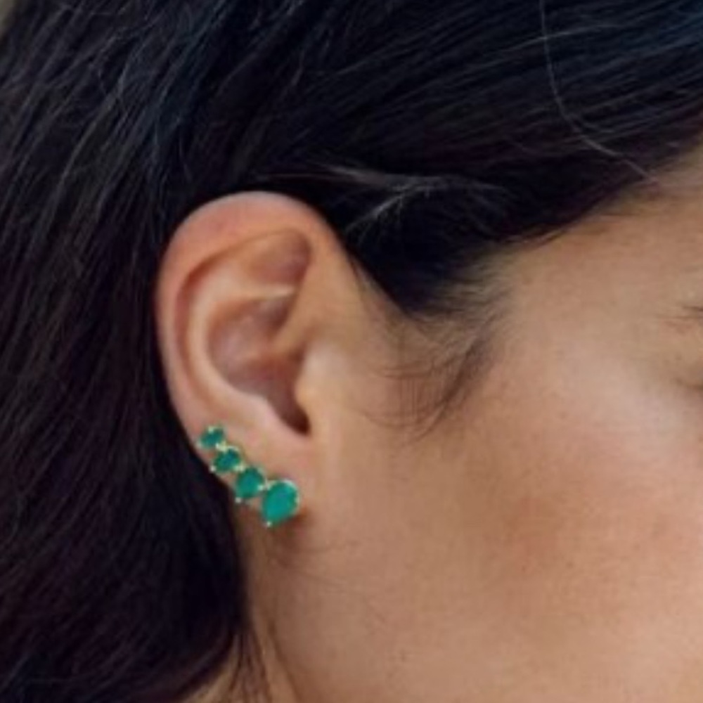 Aqua Ear Climbers - Earrings - Picture 3 of 3